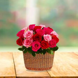 charming roses basket