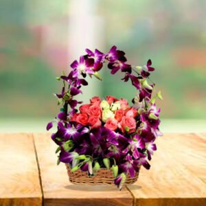 purple charm in basket